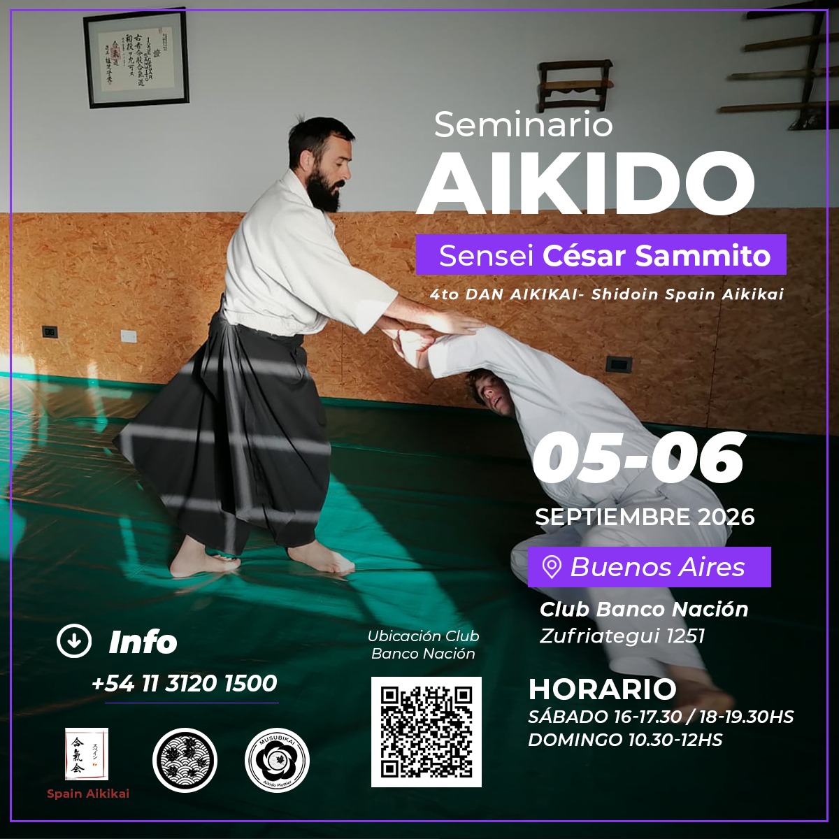 Seminario de Sensei César Sammito en Buenos Aires — 5 y 6 de septiembre de 2026