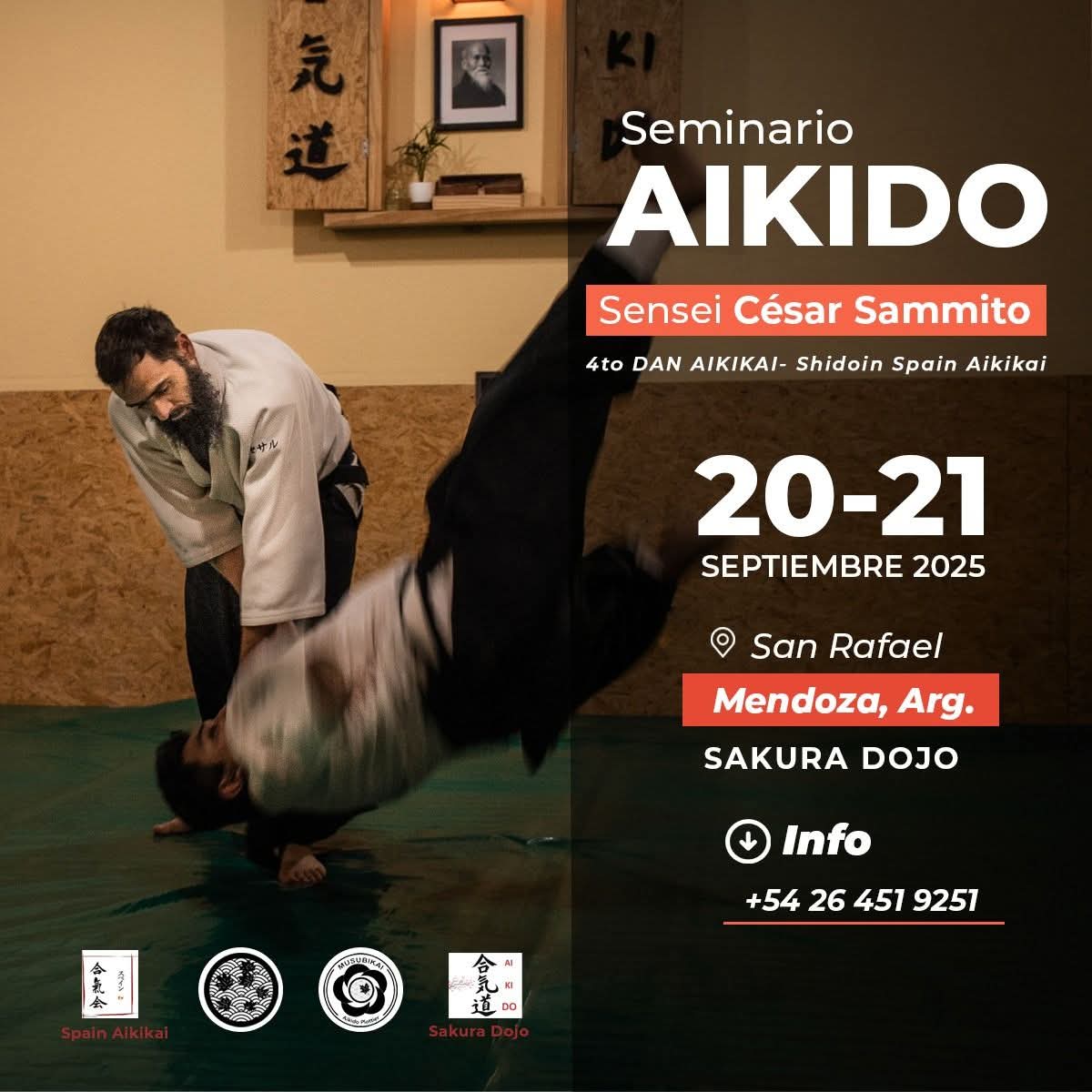 Seminario de Sensei César Sammito en San Rafael, Mendoza — 20 y 21 de septiembre de 2025
